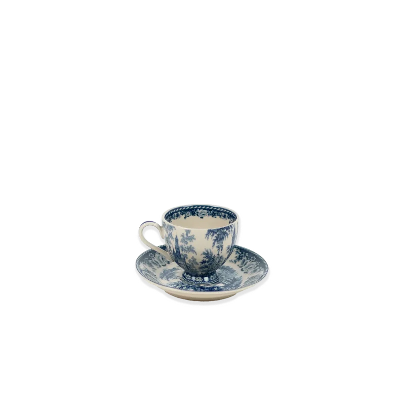 Taza de café con plato - Estelle blue