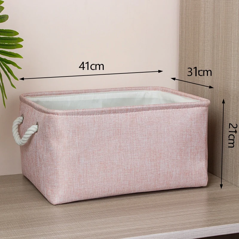 Cotton Linen Folding Storage Baskets. -Kids Toys Organizer -Clothes -Sundries -Storage Box -Cabinet Storage Bag - Laundry Basket