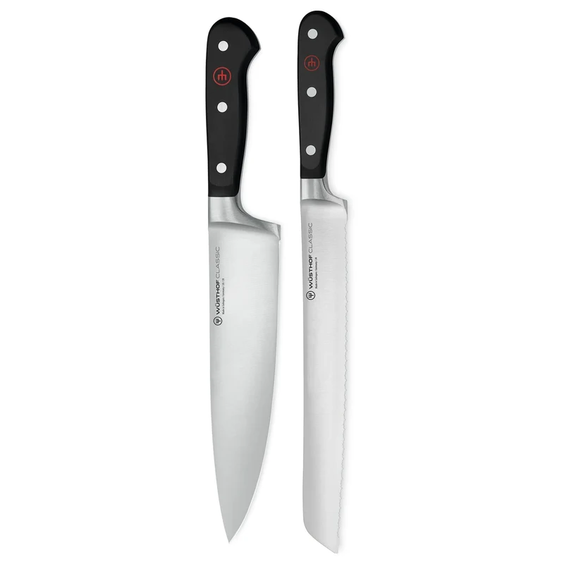 Juego de cuchillos Wüsthof Classic de 2 piezas: cuchillo de chef y cuchillo para pan