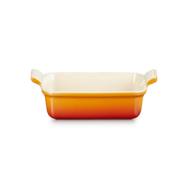 Le Creuset - Fuente de horno Heritage rectangular naranja-roja 19 x 14 cm