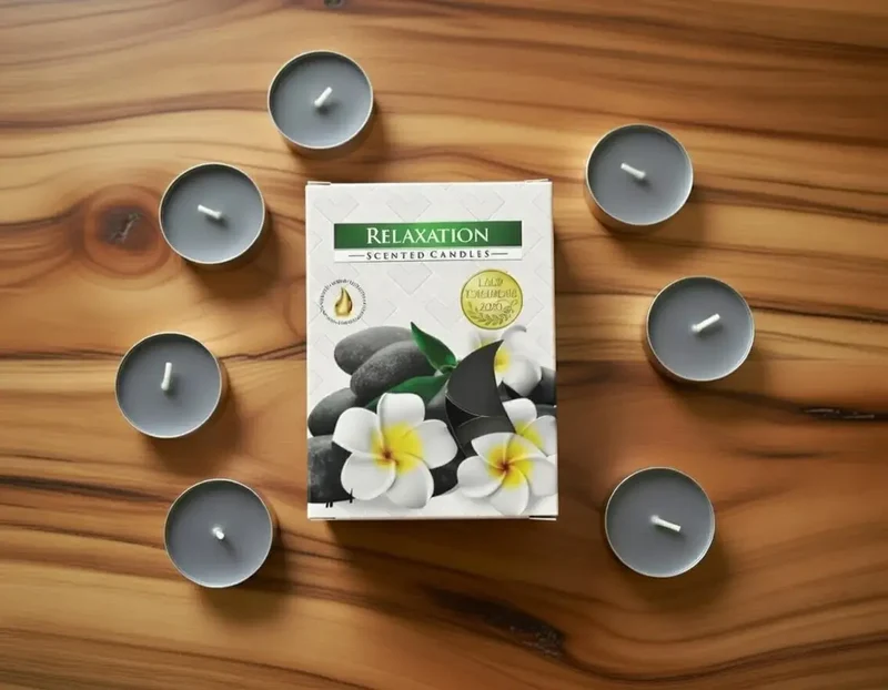 Caja de velas de té para quemador