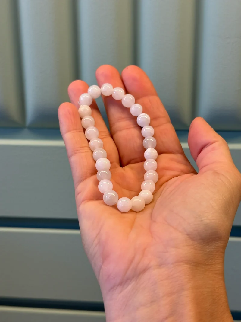 Pulsera de bolas de Jade Blanco