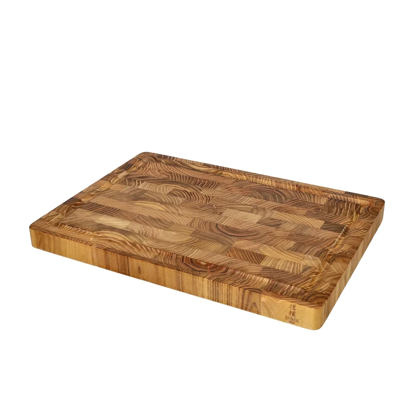 Shinrai Knives - Tabla de cortar de lujo de madera de teca - 35 × 25 × 2,5 cm