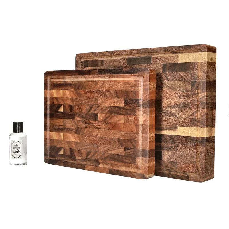 Tabla de cortar de madera de nogal de lujo Shinrai Knives - Madera de testa - Paquete
