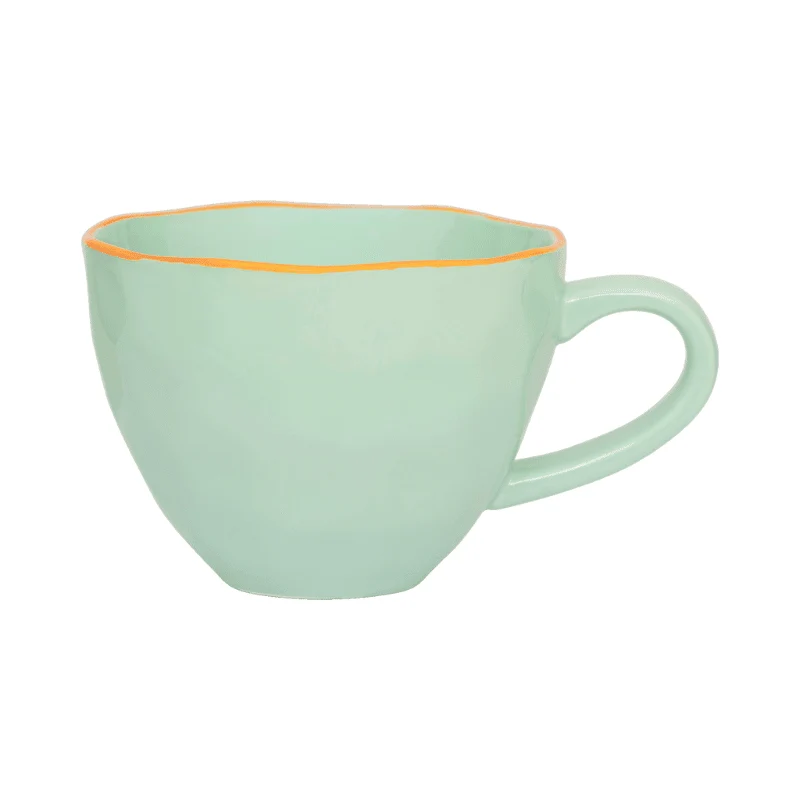 Cultura de la Naturaleza Urbana - Buenos Días - Taza de Capuchino - Esculpida - Celadón