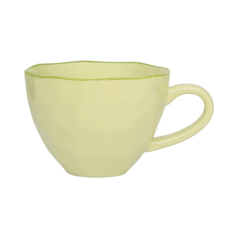 Cultura Urbana de la Naturaleza - Buenos Días - Taza de Capuchino - Esculpida - Verde Pálido