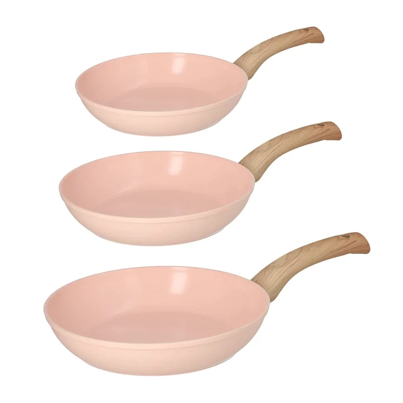 Cook & Pan - Juego de sartenes color rubor de 3 piezas