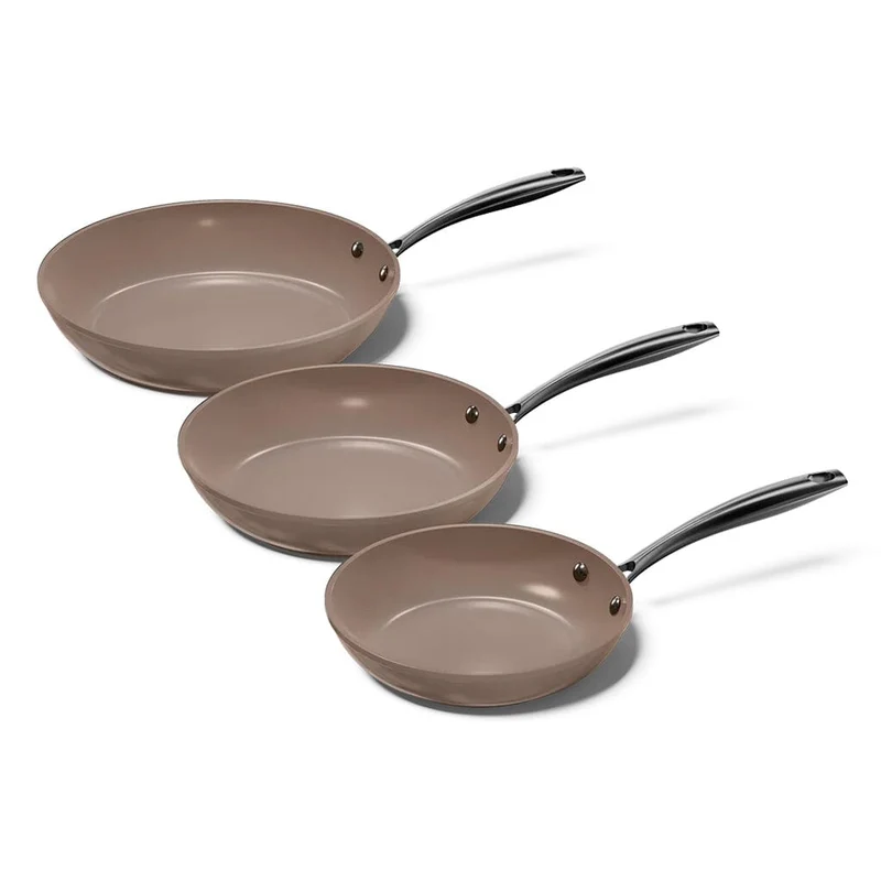 Cook & Pan - Juego de sartenes Taupe of Mind de 3 piezas