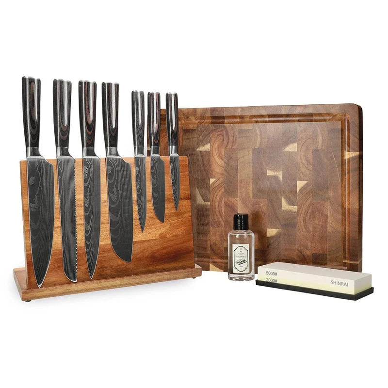 Shinrai Knives - Mega Bundle con estampado de Damasco: todo lo que necesitas