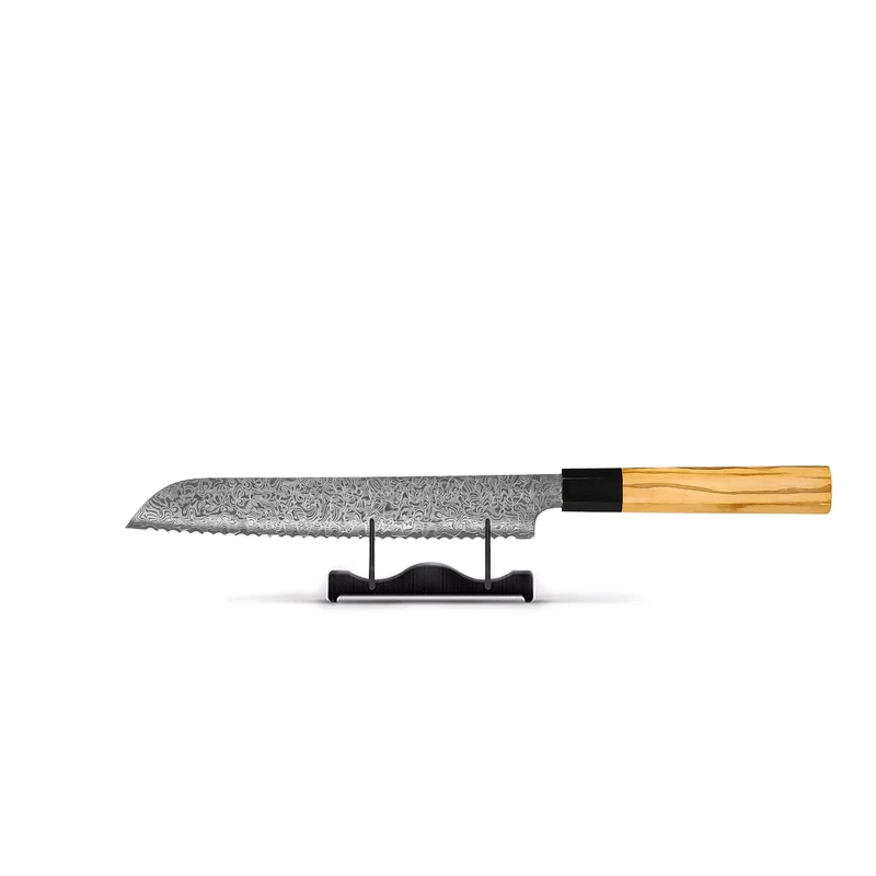 Shinrai Japón - Cuchillo para pan Takumi Kaza Damasco 20 cm