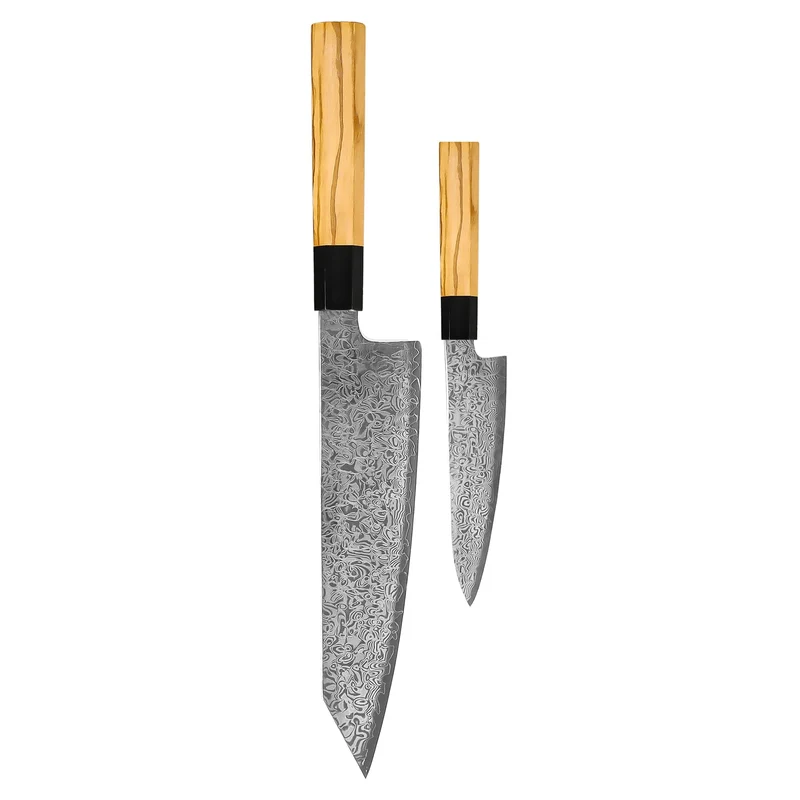 Shinrai Knives - Juego de cuchillos Damasco Takumi Kaza de 2 piezas - Kiritsuke + cuchillo pelador