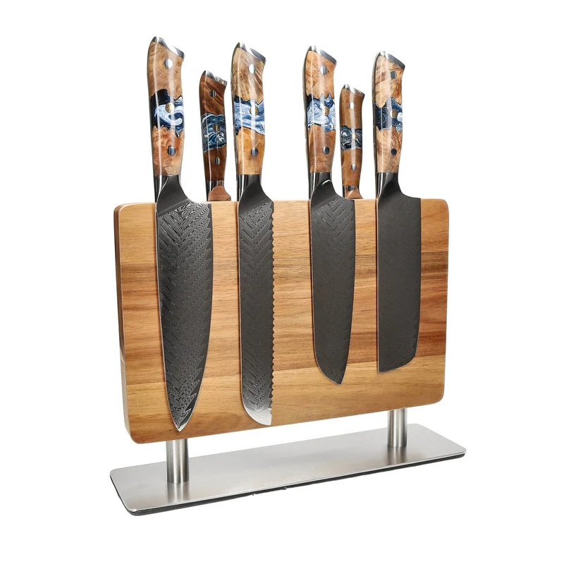 Shinrai Knives - Juego de 6 cuchillos Eclipse + punzón para bloque de cuchillos