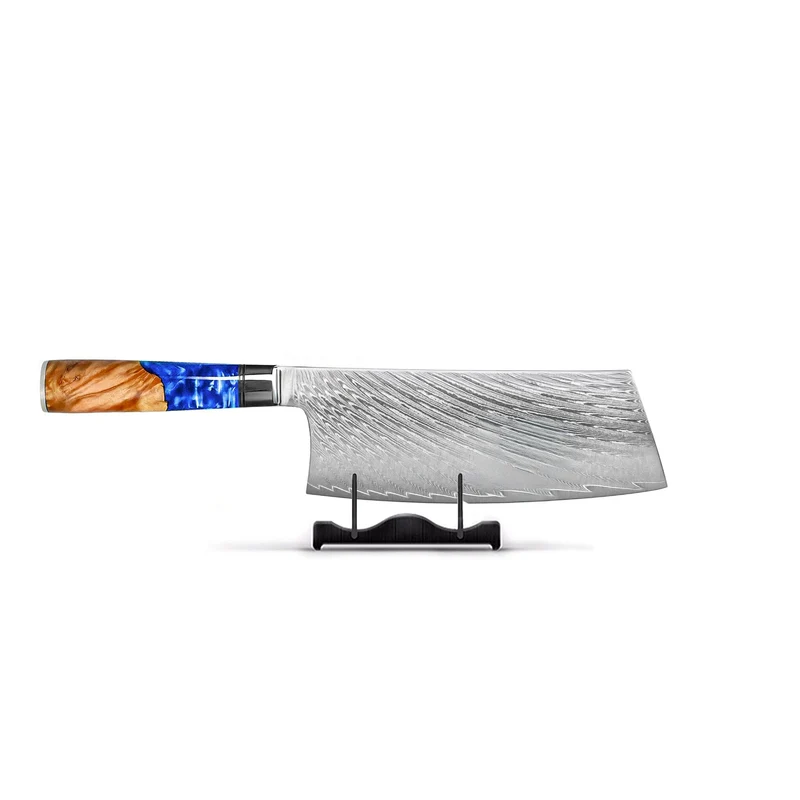Shinrai Japan - Cuchillo Chef Chino Damasco Epoxi Zafiro 19 cm