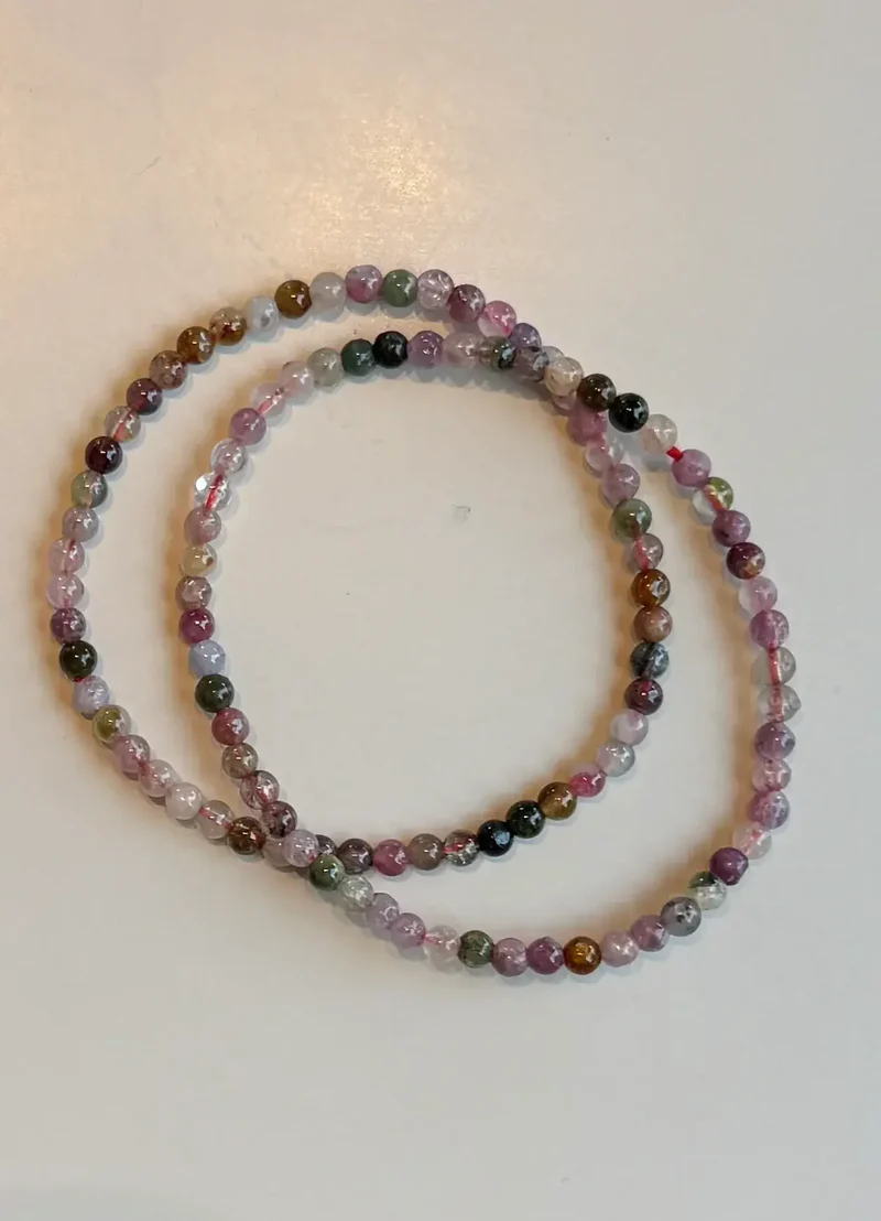 Pulsera de bolas de Turmalina multicolor