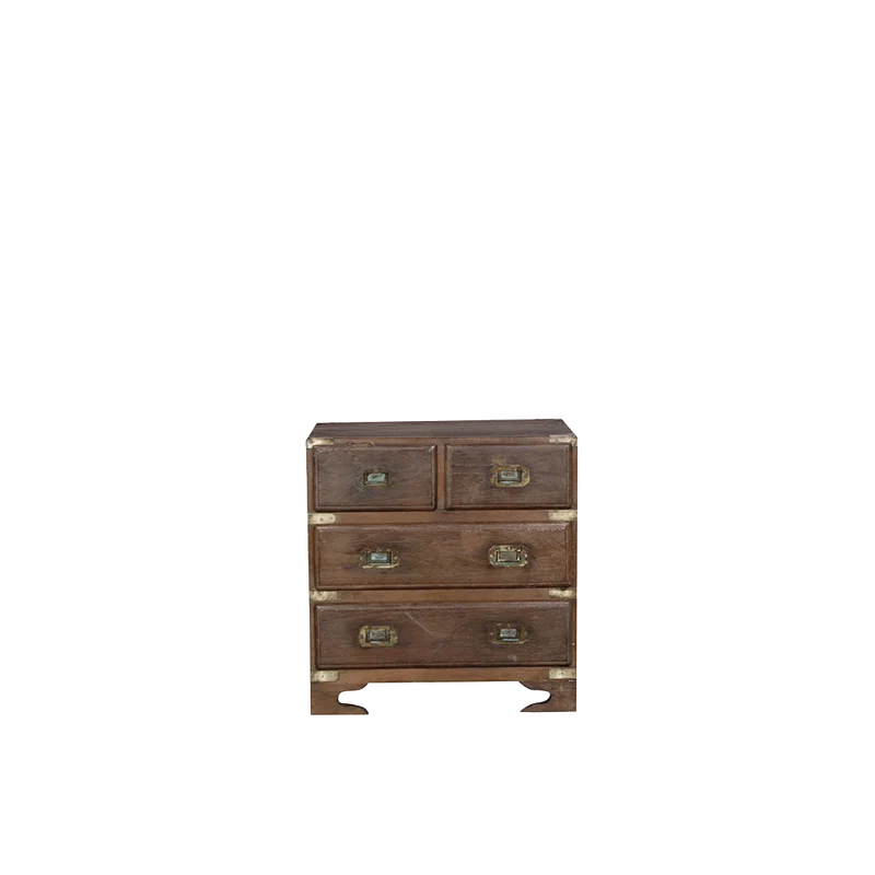 Cajonera de madera meciza con 4 cajones - Indian Treasures