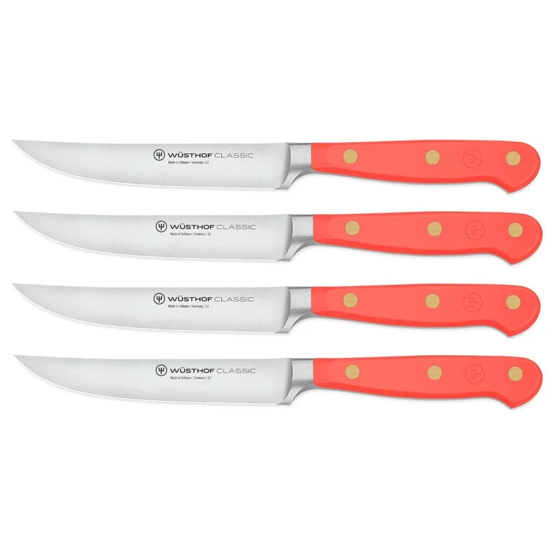 Wusthof - Juego de cuchillos para carne clásicos de 4 piezas, color melocotón coral