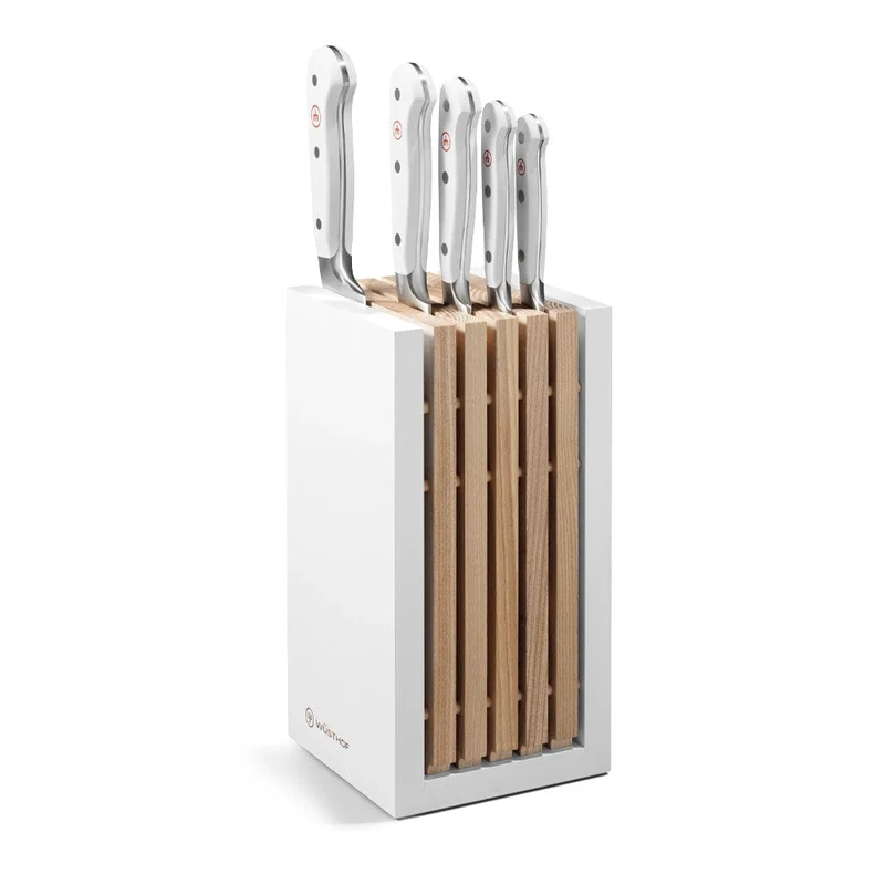Wusthof - Juego de cuchillos clásicos de 6 piezas con cuchillo para pan blanco con bloque