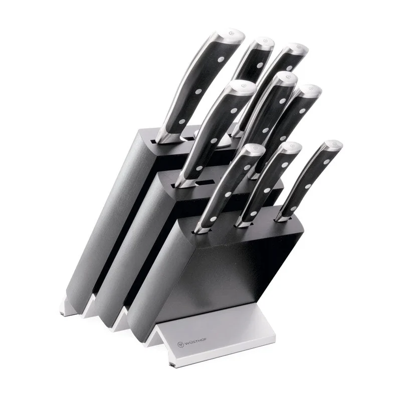 Wusthof - Juego de cuchillos Classic Ikon de 9 piezas con bloque de cuchillos negro