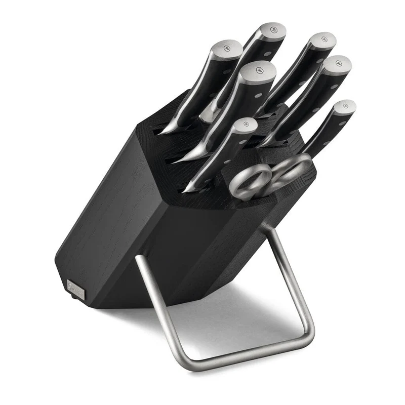 Wusthof - Juego de cuchillos Classic Ikon de 8 piezas con bloque de cuchillos negro