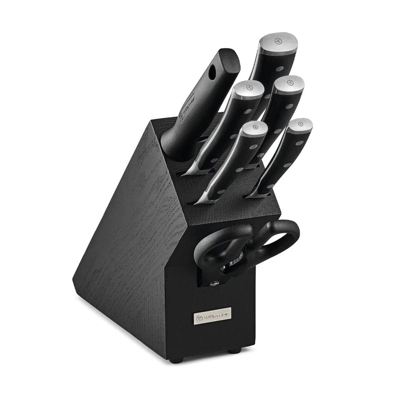 Wusthof - Juego de cuchillos Classic Ikon de 6 piezas con bloque de cuchillos negro