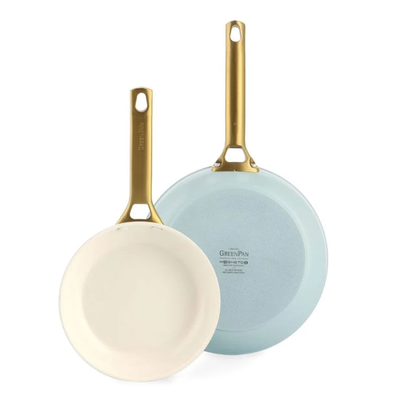 GreenPan - Juego de sartenes Padova Light Blue de 2 piezas con revestimiento antiadherente de cerámica