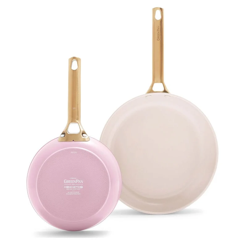 GreenPan - Juego de sartenes Padova Blush Pink de 2 piezas con revestimiento antiadherente de cerámica