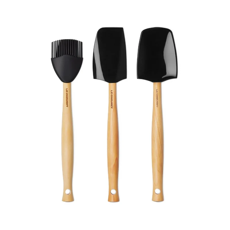 Le Creuset - Juego de espátulas Premium 3 piezas Ébano negro
