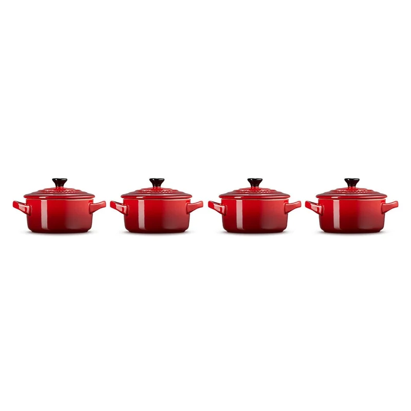 Le Creuset - Set de 4 Mini Sartenes Rojo Cereza 10cm 0,25l