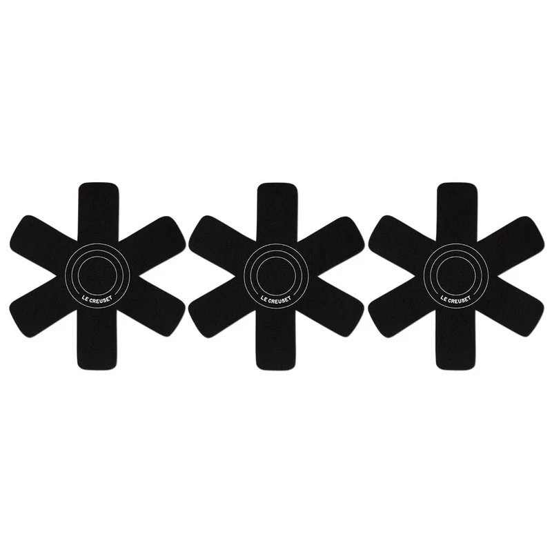Le Creuset - Set de 3 protectores de sartenes Negro