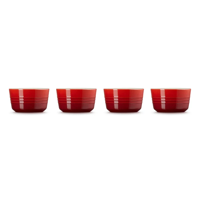 Le Creuset - Juego de 4 mini moldes rojo cereza 7,8 cm 0,1 l