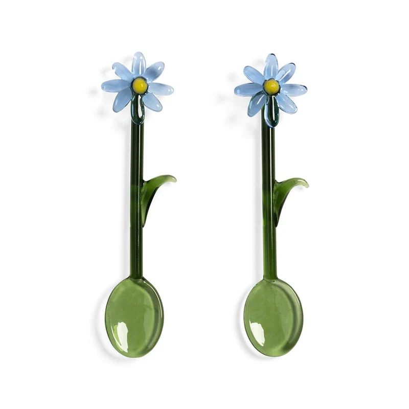 &Klevering - Cuchara flora azul set de 2