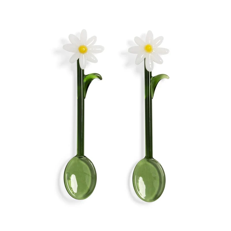 &Klevering - Cuchara flora blanca juego de 2