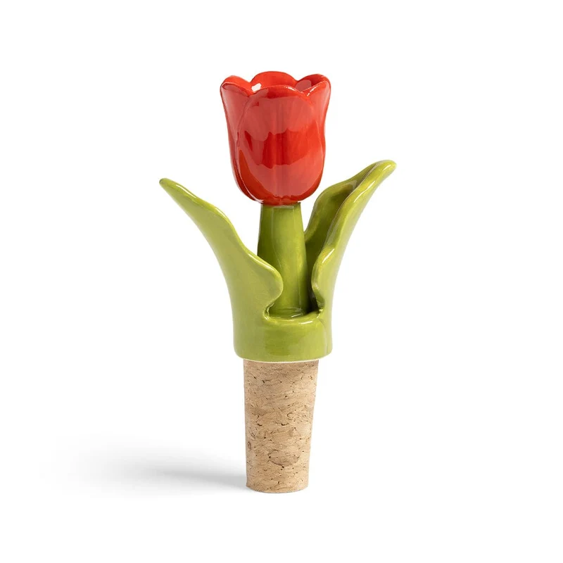 &Klevering - Tapón de botella tulipán rojo