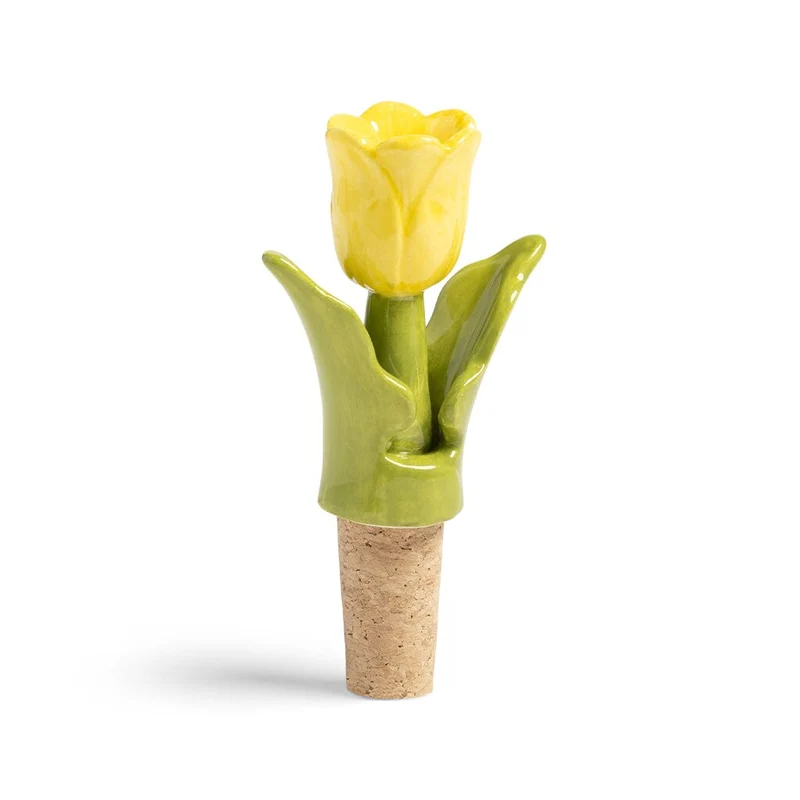 &Klevering - Tapón para botella tulipán amarillo