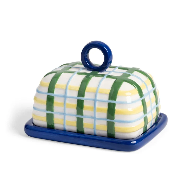 &Klevering - Mantequillera de cuadros azules