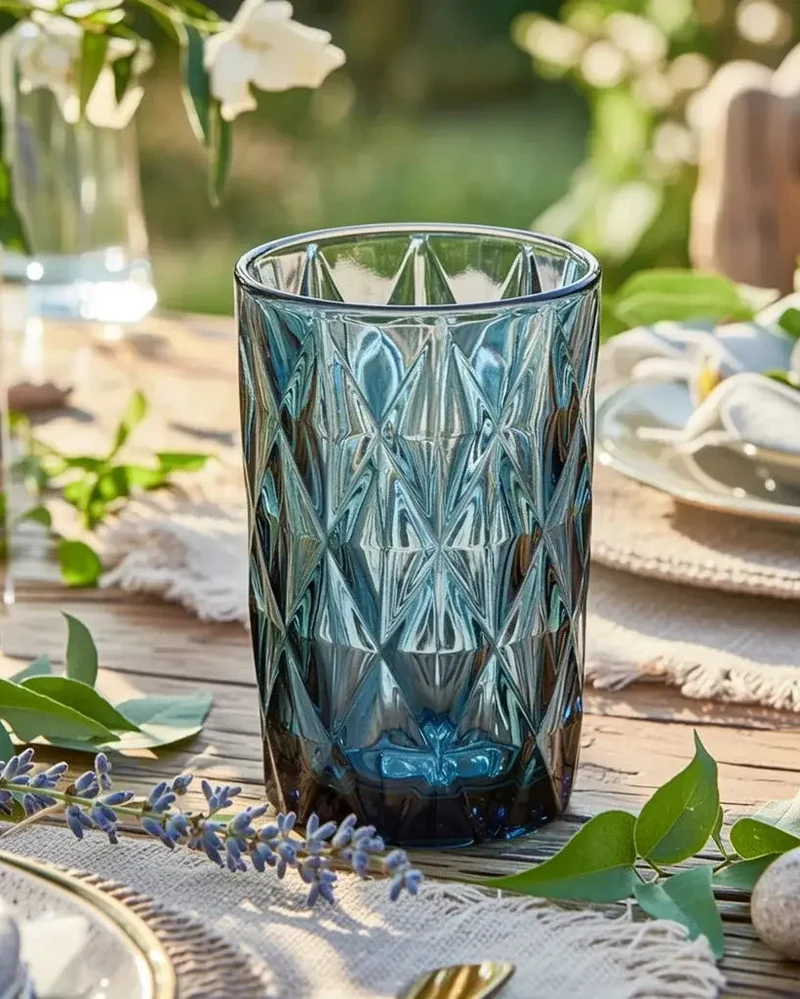 Vasos vidrio azules