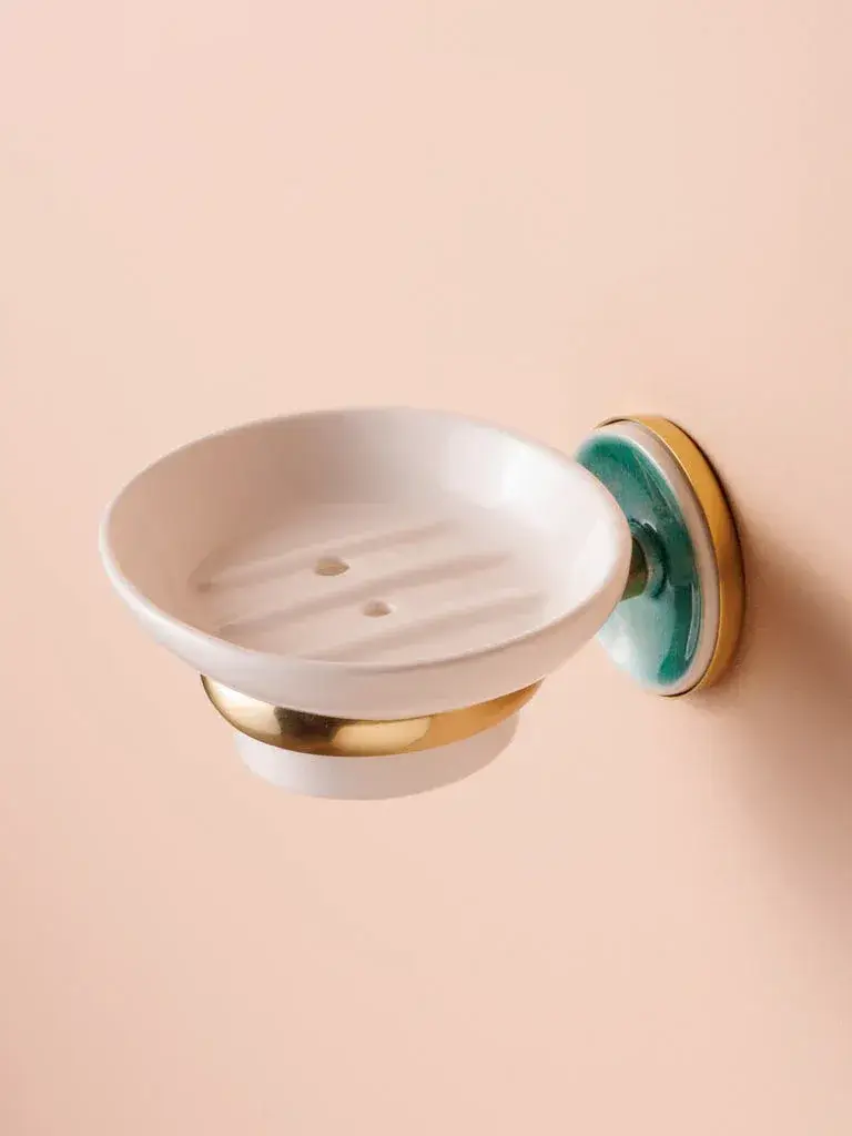 Jabonera de colgar metalica y de porcelana