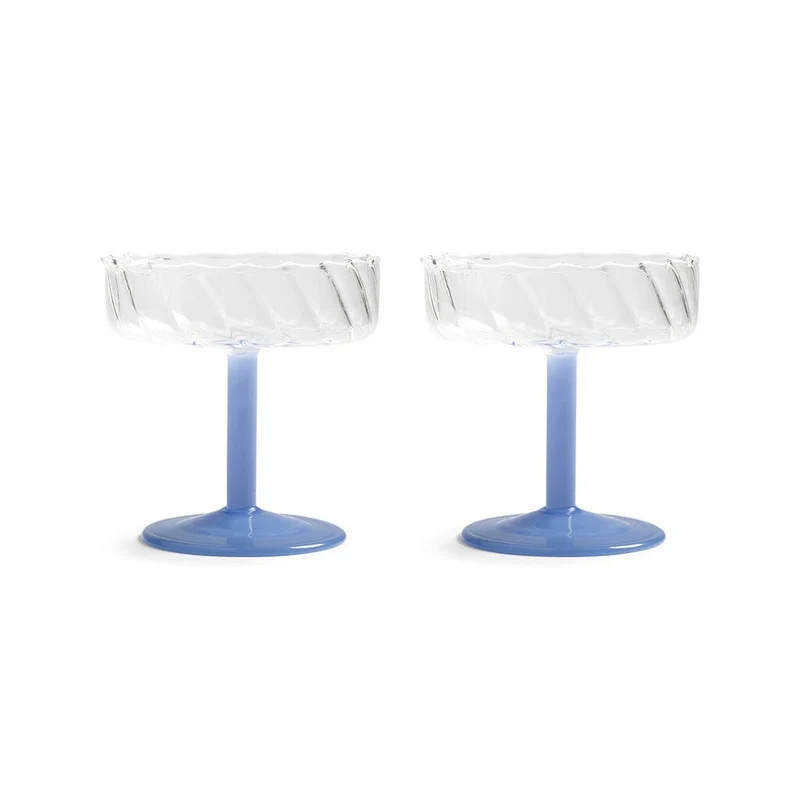 &Klevering - Coupe Twirl azul juego de 2