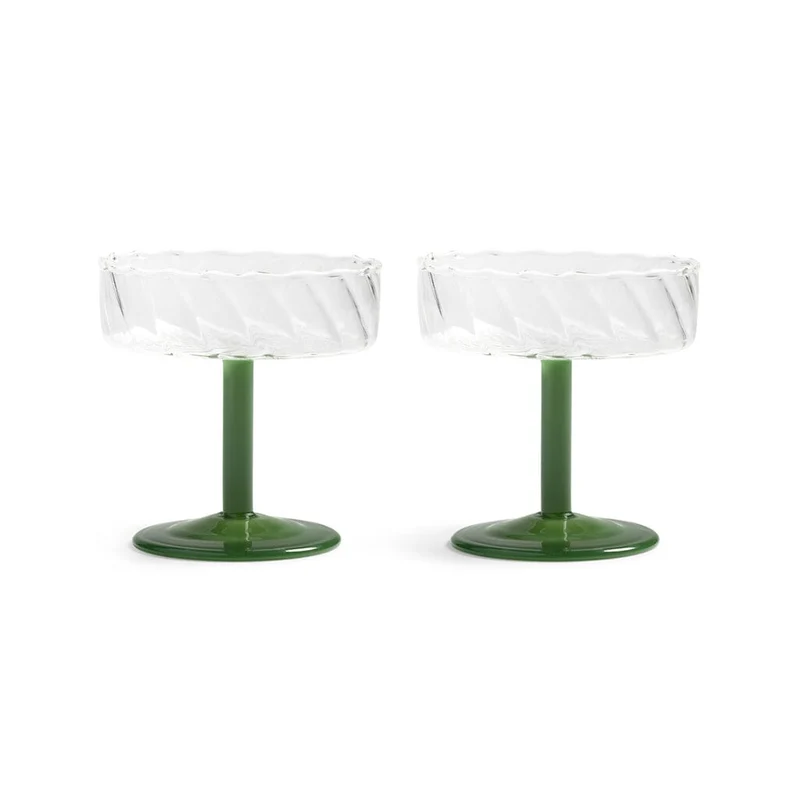 &Klevering - Coupe twirl verde oscuro juego de 2