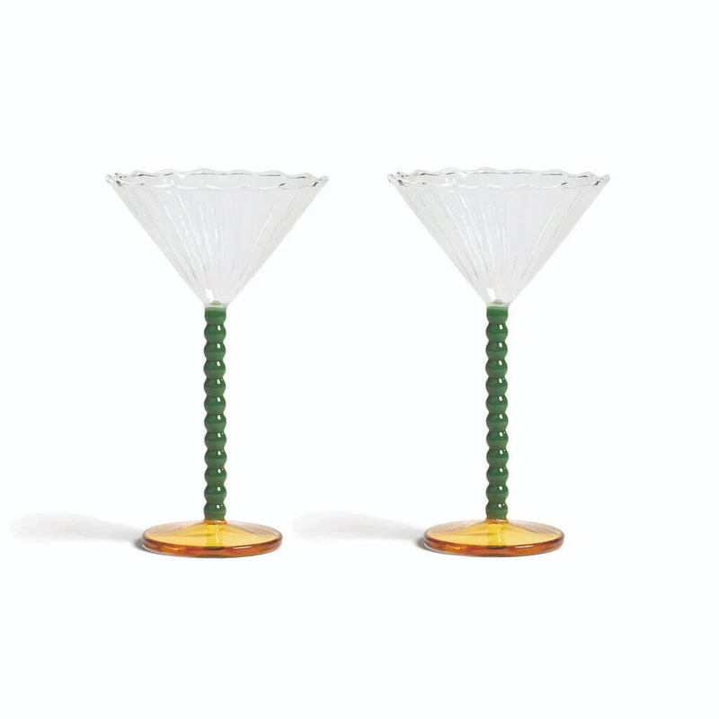 &Klevering - Coupe perlé verde juego de 2