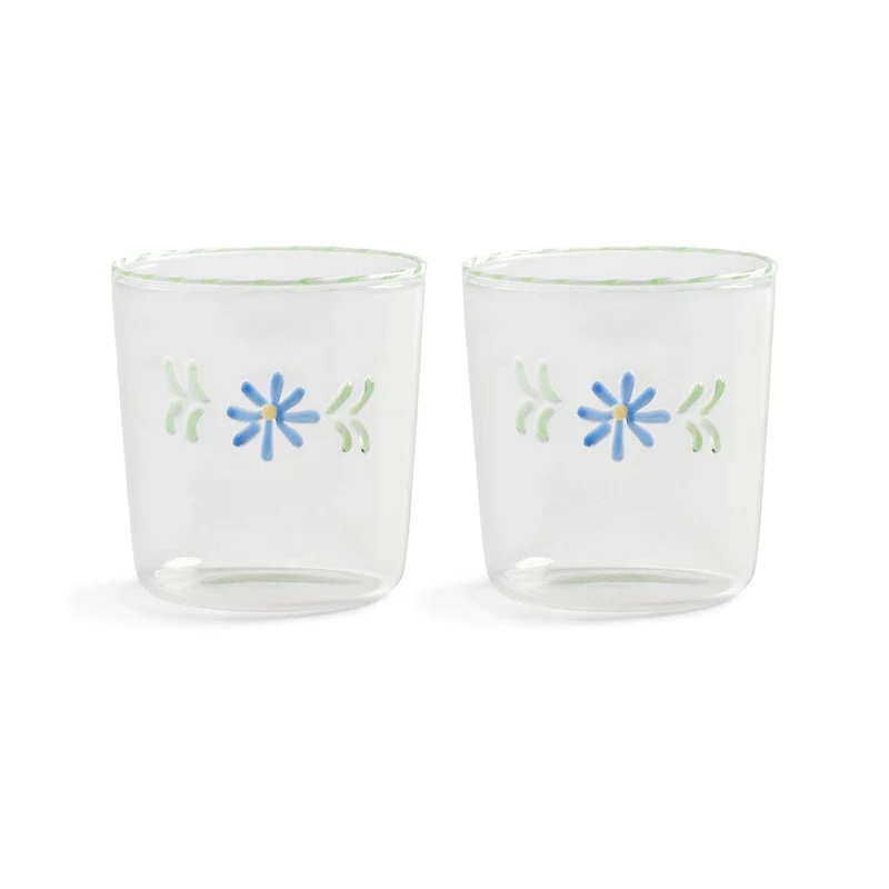 &Klevering - Flora de cristal azul juego de 2