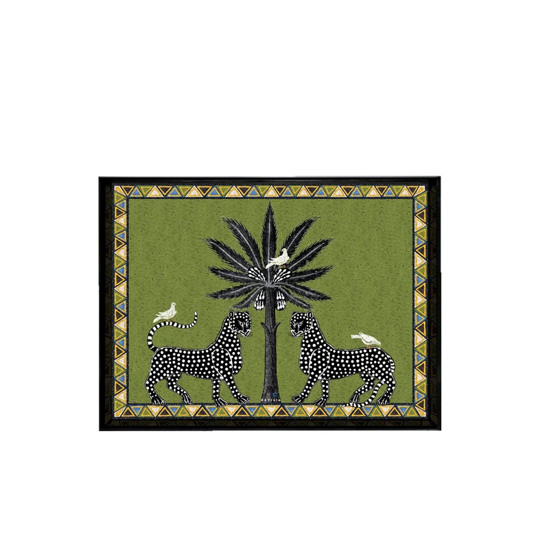 Bandeja lacada mosaico green L