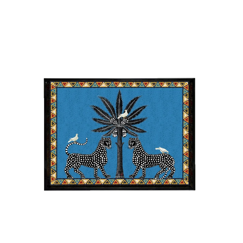Bandeja lacada mosaico blue L