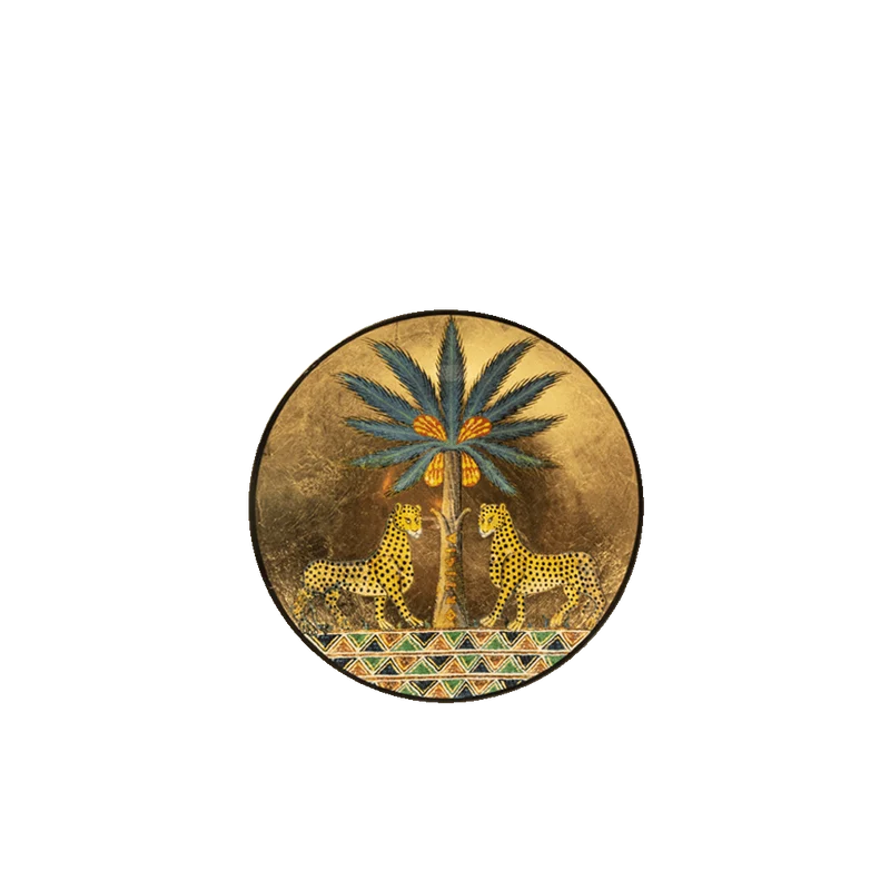 Plato de cristal dorado Ortigia