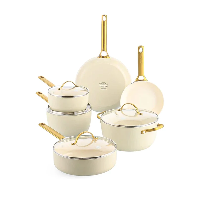 GreenPan - Juego de sartenes Padova Cream White 10 piezas