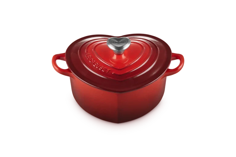 Le Creuset - Sartén "Corazón" de hierro fundido esmaltado con pomo de corazón de acero inoxidable