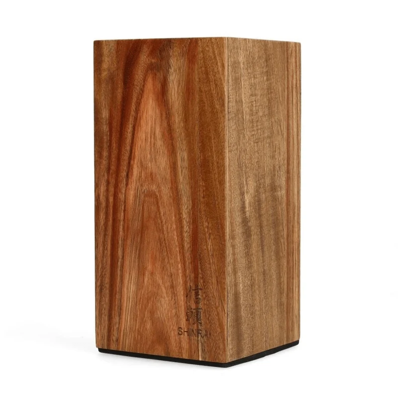 Shinrai Japón - Bloque magnético para cuchillos giratorio - Madera de acacia