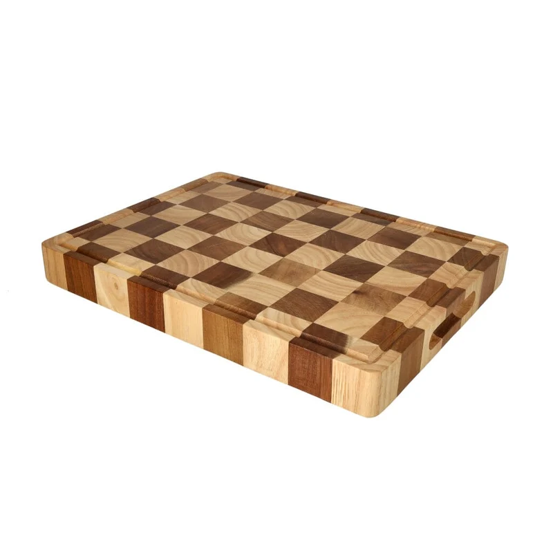 Shinrai Knives - Tabla de Cortar Ajedrez Madera de Acacia - 40 x 30 x 4,5 cm