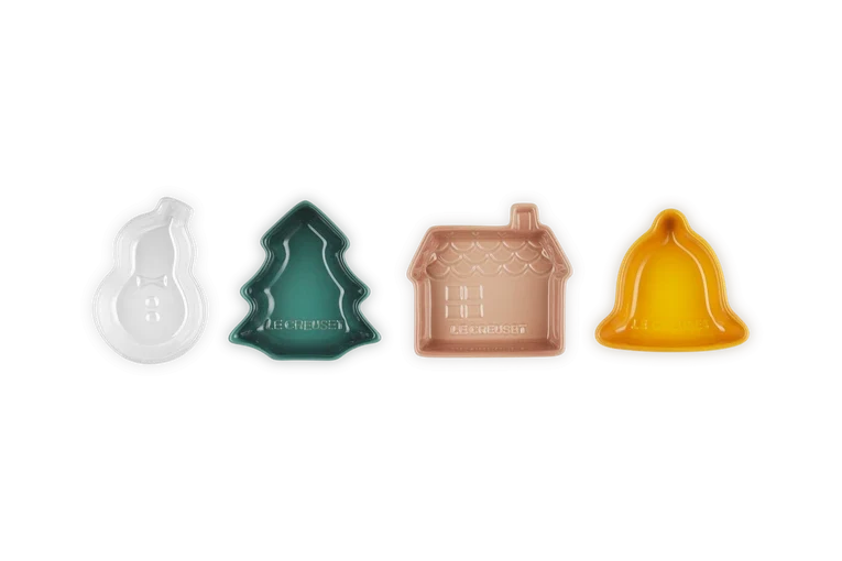 Le creuset - Juego de 4 cuencos navideños de loza