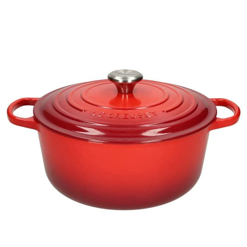 LeCreuset - Asar- / Cacerola Signature redonda Rojo cereza 24cm 4,2l